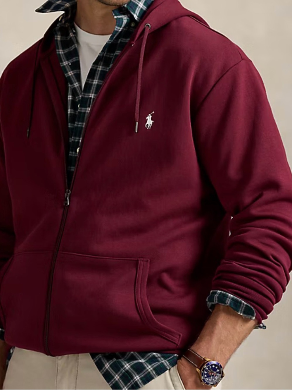 NWT Ralph Lauren Double-Knit Full-Zip Hoodie